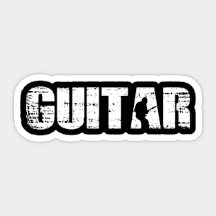 Distressed Look Guitar Gift For Guitarists Sticker